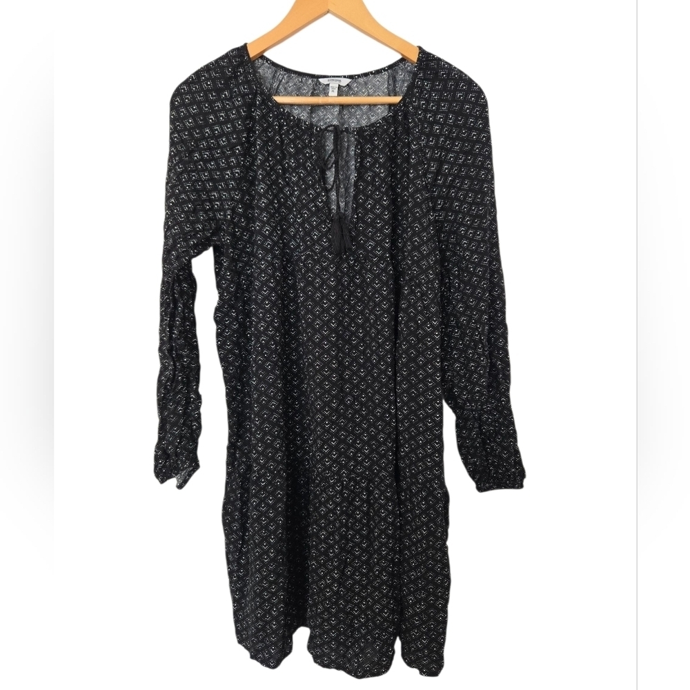 Sonoma Black and White Long Sleeve Dress Xl